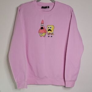 Pink SpongeBob and Patrick Sweatshirt - MEDIUM - NWOT